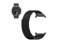 Kit Pulsera Milanesa con Cierre Magnético Película de Hidrogel GIFT4ME Compatible con Samsung Galaxy Watch Ultra Lte 47Mm Negro/Transparente