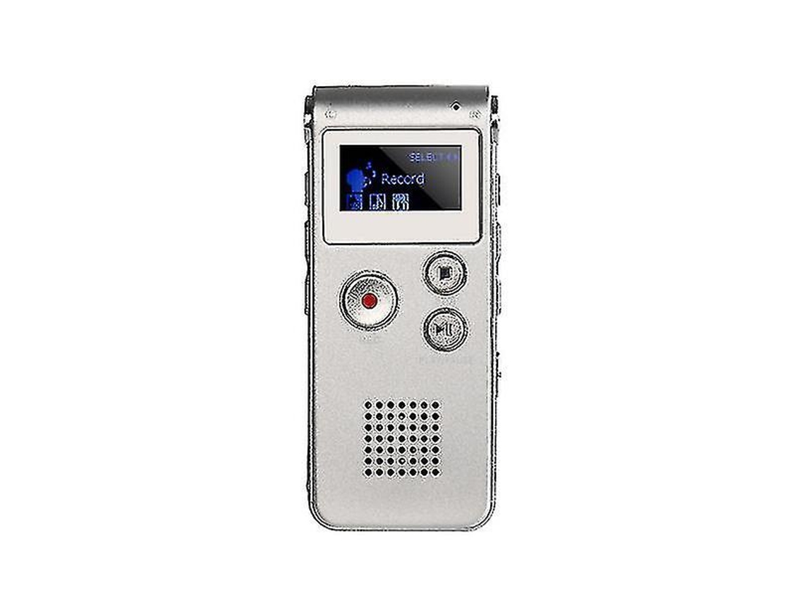 Grabadora de voz digital de 16 GB con reproductor de música MP3 USB para grabar entrevistas, conversaciones y discursos Yizhood (plata)