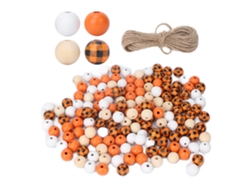 200 Perlas De Madera Redondas Naranjas Para Manualidades Y Joyería Diy