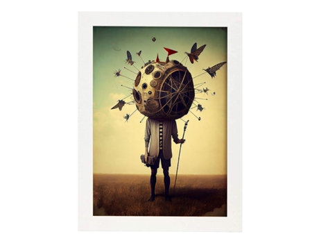 NACNIC Poster Mariposas En Estilo Surrealismo Cinematográfico Ilustraciones Y Grabados De Historieta Abstracta Y Artística A4 Marcos Negros