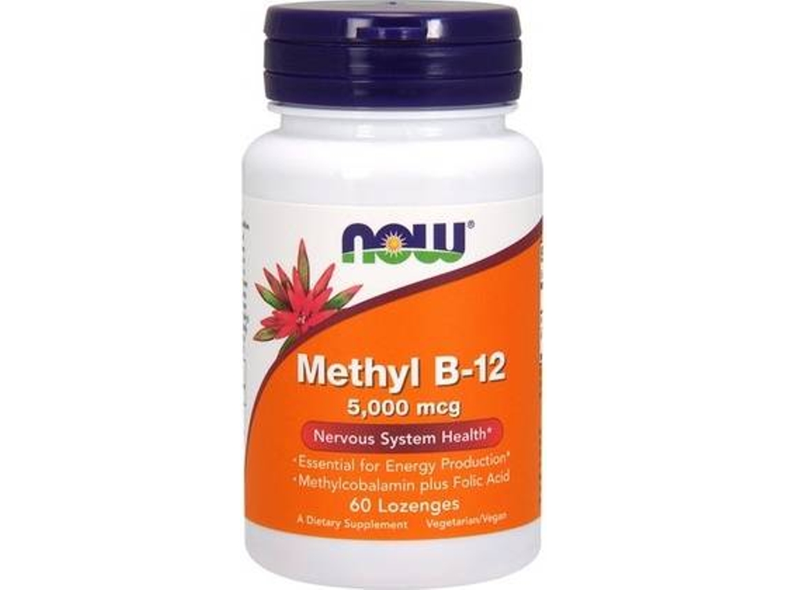 Complemento Alimentar NOW Metilcobalamina Vitamina B (60 comprimidos de 5000μg)