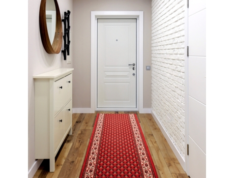 Alfombra de Pasillo Base Antideslizante Inko DYWANY LUSZCZOW (57 x 870 cm - Rojo)