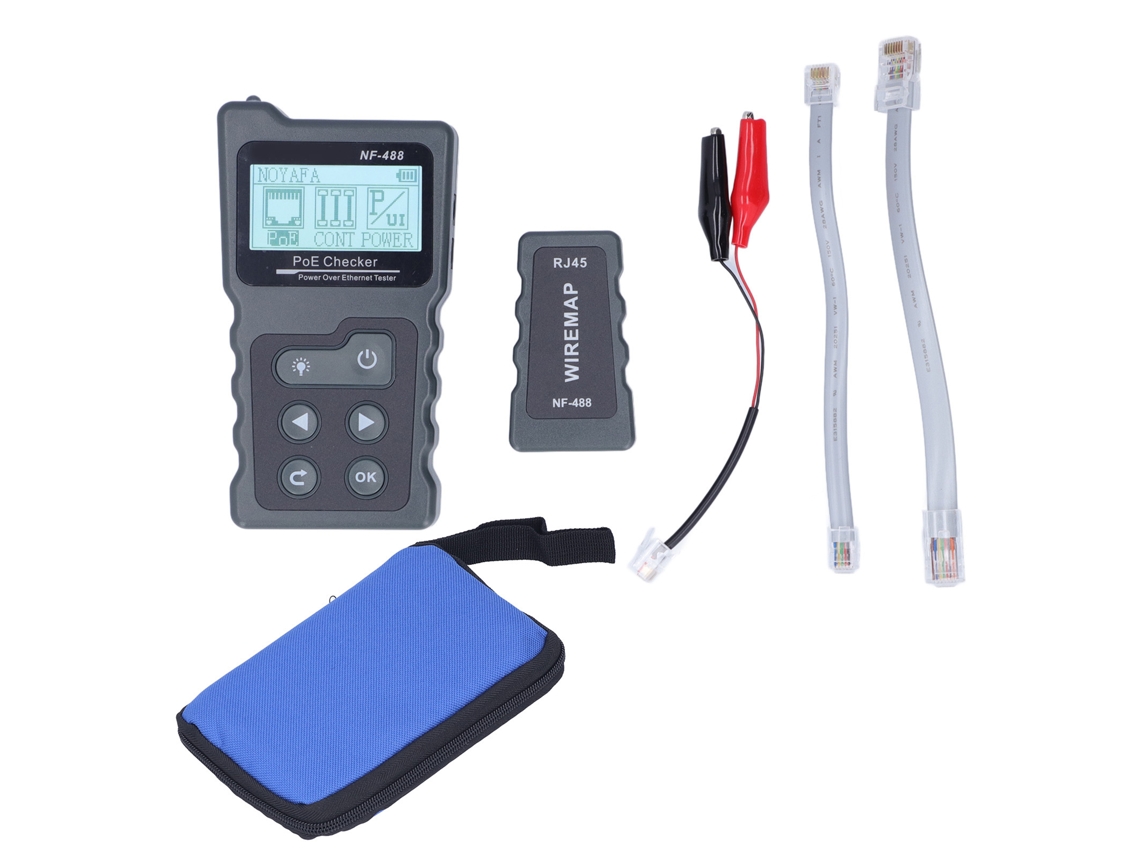 Probador Poe Nf-488 Con Pantalla Lcd, Detector De Alimentación Ethernet, Herramienta Multifuncional Para Pruebas De Cables.