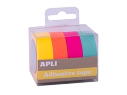 Pack Cintas Adhesivas de Papel Washi 4 U Tonos Fluor Apli