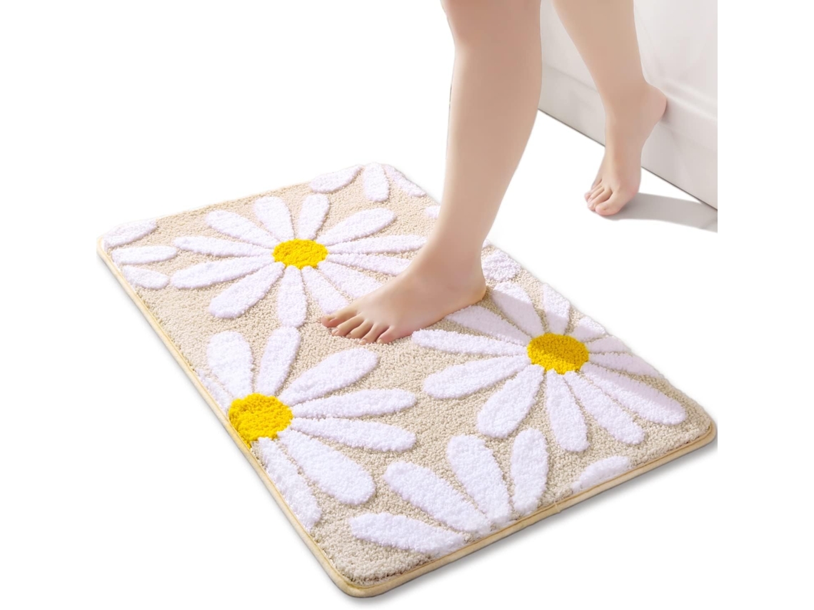 Alfombrilla De Baño Antideslizante Daisy, Suave Y Absorbente (beige/50x80cm) Gertiz