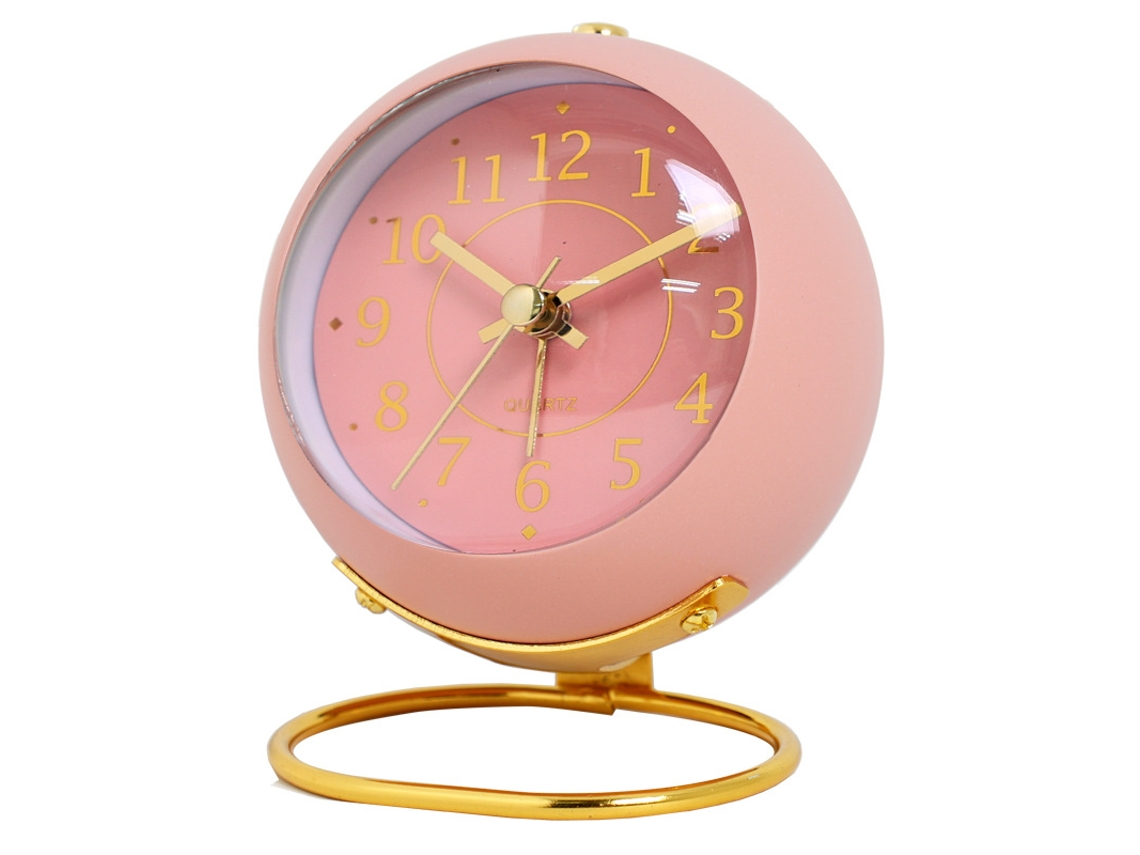 Reloj de mesa nórdico creativo, despertador digital silencioso para niños con acabado rosa mate. Sfushos