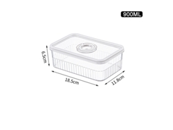 Caja transparente para refrigerador, contenedor para alimentos, cesta para frutas y verduras. Mdug (compartimento individual de 900 ml)