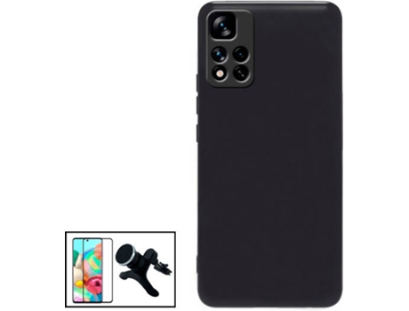Kit Carcasa + Protector de Pantalla GorilaGlass + Soporte Magnético con Pernas Xiaomi Redmi Note 11 Pro 5G G4M Negro