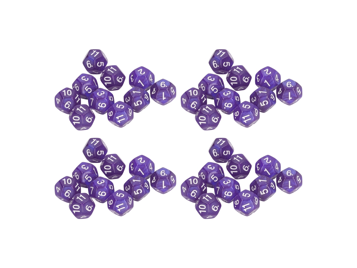 40 Dados Poliédricos Con Números Claros, Resistentes Al Agua, 12 Caras, Para Juegos Y Enseñanza, Color Morado.