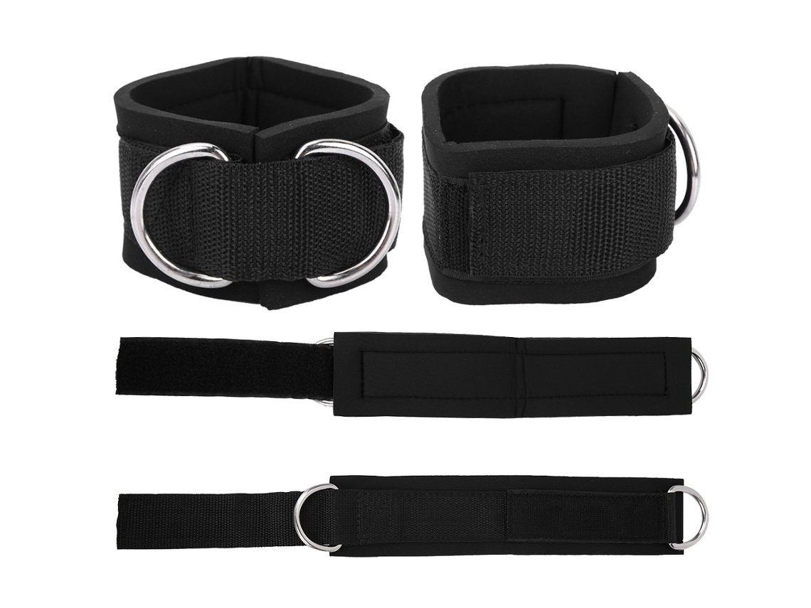 1 par de tobilleras de fitness con doble anilla en D, tobilleras de entrenamiento Vylara Gym
