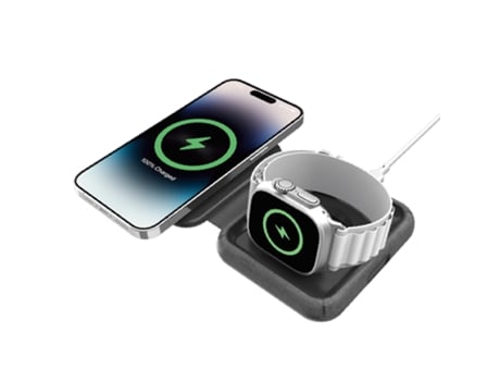 MOMAX UD30 Q.Mag Go 2 en 1 Cargador inalámbrico magnético plegable Magsafe