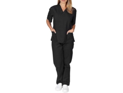 2026-conjunto De Uniforme Médico Unisex Com Camiseta E Calças Para Médico, Enfermeiro, Dentista E Hospital S Negro