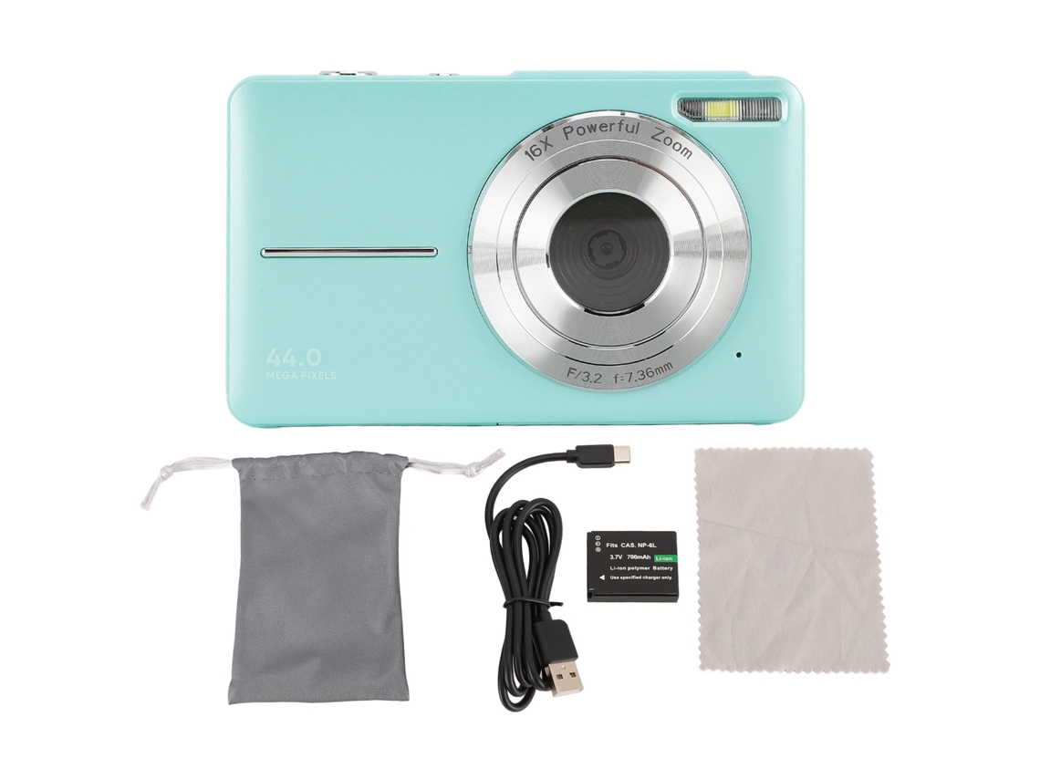 Cámara Digital De 44 Mp, 1080p Fhd Con Zoom De 16x, Pantalla De 2,4 Pulgadas, Compacta Y Pequeña Para Niños, Adolescentes Y Principiantes - Verde