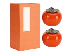 2 Tarros De Cerámica Con Forma De Caqui Para Guardar Té, Café, Frutos Secos Y Otros Artículos Decorativos De Cocina. Cierre Hermético.