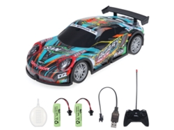 Coche Teledirigido A Escala 1:22 Con Luces Y Pulverizador Eléctrico, 2 Baterías Recargables, Regalo Para Niños Y Adultos, Amarillo.