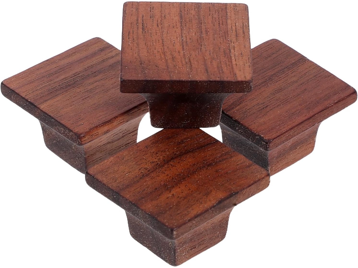 Juego De 4 Tiradores Para Cajones De Madera Maciza De Nogal, Tirador Para Armario