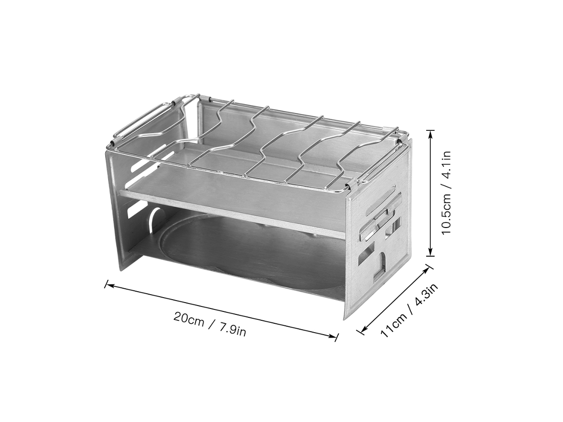 Estufa Portátil Plegable De Acero Inoxidable Para Camping, Estufa De Leña, Barbacoa Y Senderismo.