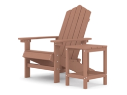 Maison Exclusive - Silla De Jardín Adirondack Con Mesa Hdpe Marrón