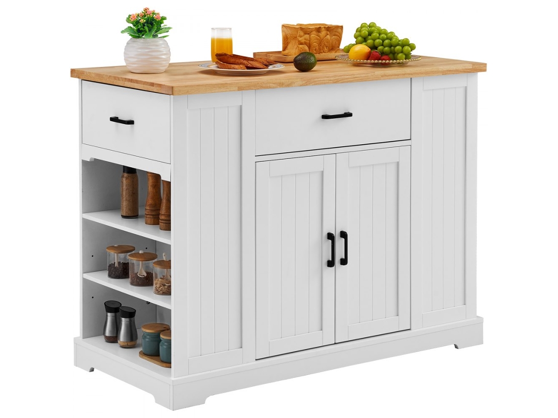 Conjunto de muebles de cocina con isla, carrito y mueble de madera Tekmaquinas
