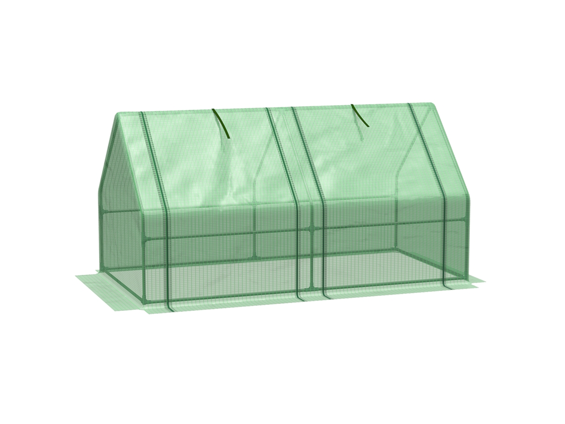 VPMKP - Invernadero Outsunny, 180x90x90 cm, para tomates y plantas, estructura resistente a la intemperie en color verde.