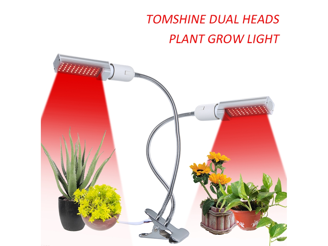 2026-lámpara De Crecimiento Tomshine 50w Con 2 Cabezas Y 100 Led, Flexible 360°, Bombilla Reemplazable Para Plantas Interiores