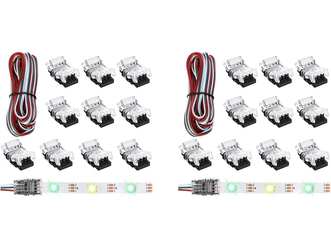 22 Conectores Ajustables De 3 Pines Para Tiras Led, Terminales De Luz De 10 Mm.