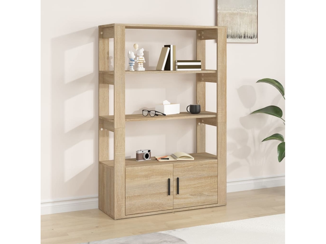 Aparador Madera Contrachapada Color Roble Sonoma 80x30x119,5 Cm