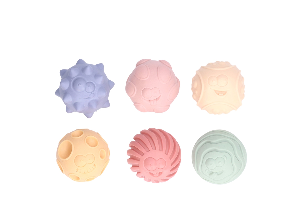Juego De 6 Pelotas De Pvc Texturizadas Para Bebés Mayores De 6 Meses - Juego Sensorial