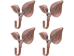 Juego 4 Ganchos Decorativos Rojos Pared Perchas Sencillas Abrigos Sombreros Versátiles Fáciles Instalar Hogar