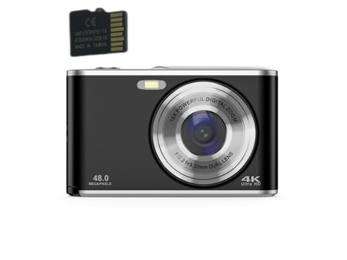 Cámara digital Inf 4k de 48 MP, cámara web con zoom de 16x y tarjeta de memoria de 32 GB Panoona