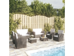 Conjunto de jardín de 8 piezas con cojines de mimbre negros de DKD Home Decor