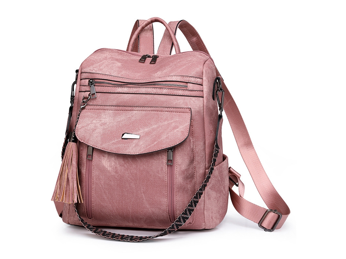 Mochilas, Bolsos y Bandoleras para Mujer en Piel Sintética, Ideales para Viajes y Vacaciones Rosa Hexinyigjly