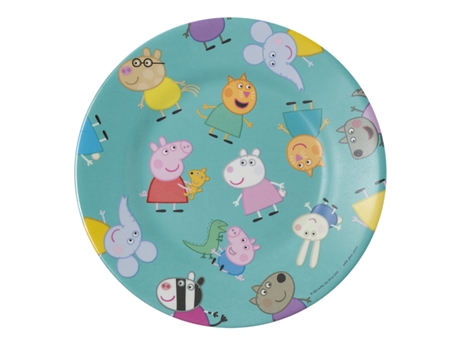 Lote de 6 Platos PETIT JOUR Peppa Pig (Verde - Melamina - 20 x 20 x 1 cm)