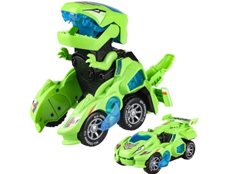 Juguete de dinosaurio transformador para niños Juegos transformables 2 en 1 Switch And Go Dino con música ligera Niño niña de 4 a 10 años Verde