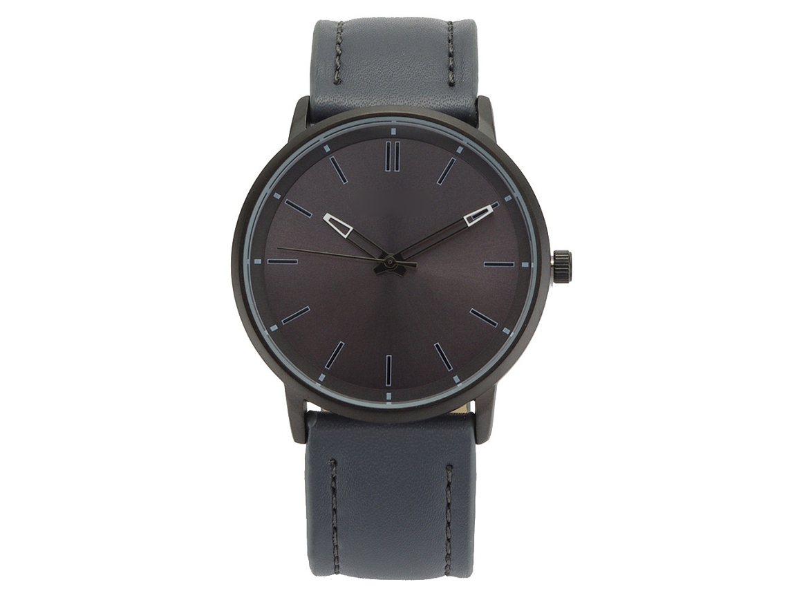 Reloj De Pulsera Para Hombre De Aleación Dial Redondo Analógico De Cuarzo Negro Y Gris