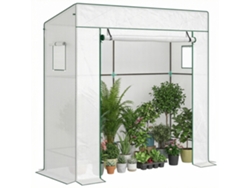 Invernadero Con Ventanas Con Mosquitera, 196x77x197cm, Blanco.