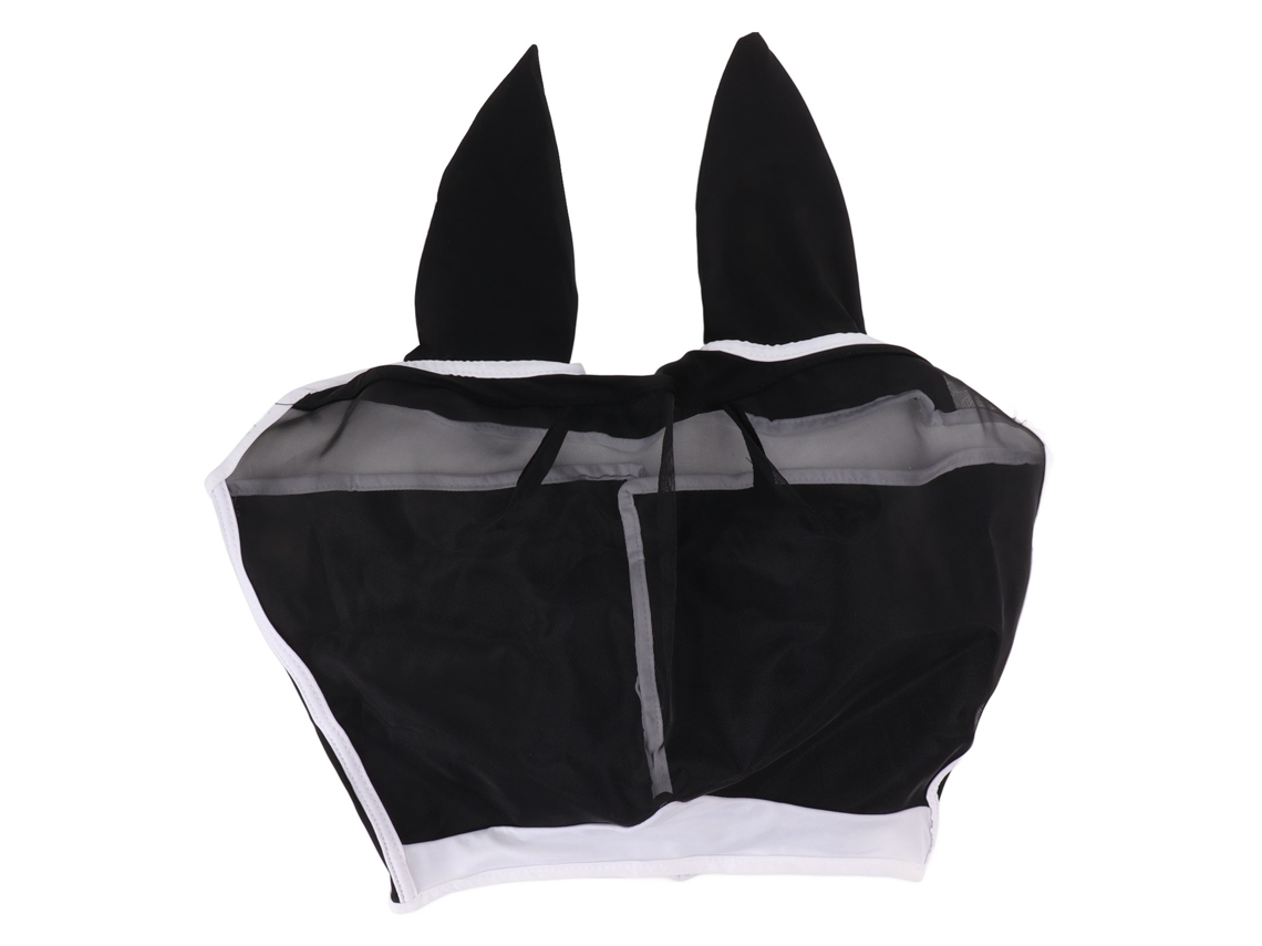 Máscara Antimoscas Para Caballos Con Orejeras, Protección Uv, Malla Transpirable, Ajuste Cómodo.
