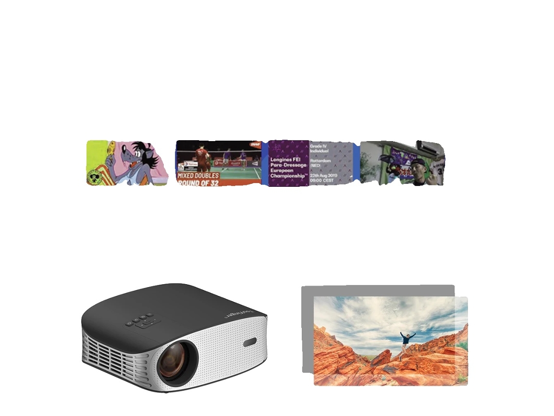 Proyector, resolución Full HD, corrección trapezoidal automática, ET32 y pantalla OEM