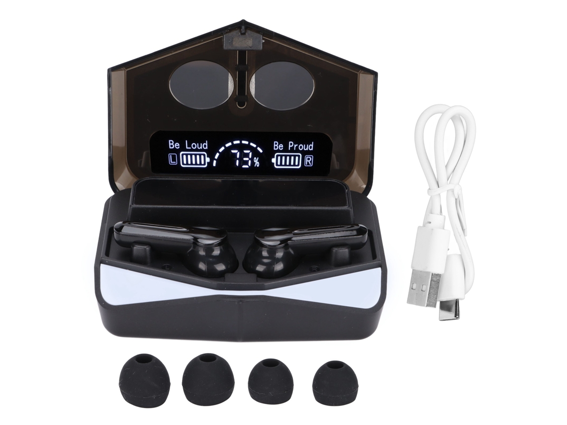 Fones De Ouvido Sem Fio Bluetooth 5.1 Para Jogos Com Microfone Tela Led E Toque Ultra Baixa Latência