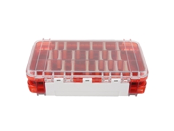 Caja Portátil Transparente E Impermeable De Doble Cara Para Accesorios De Pesca - Roja