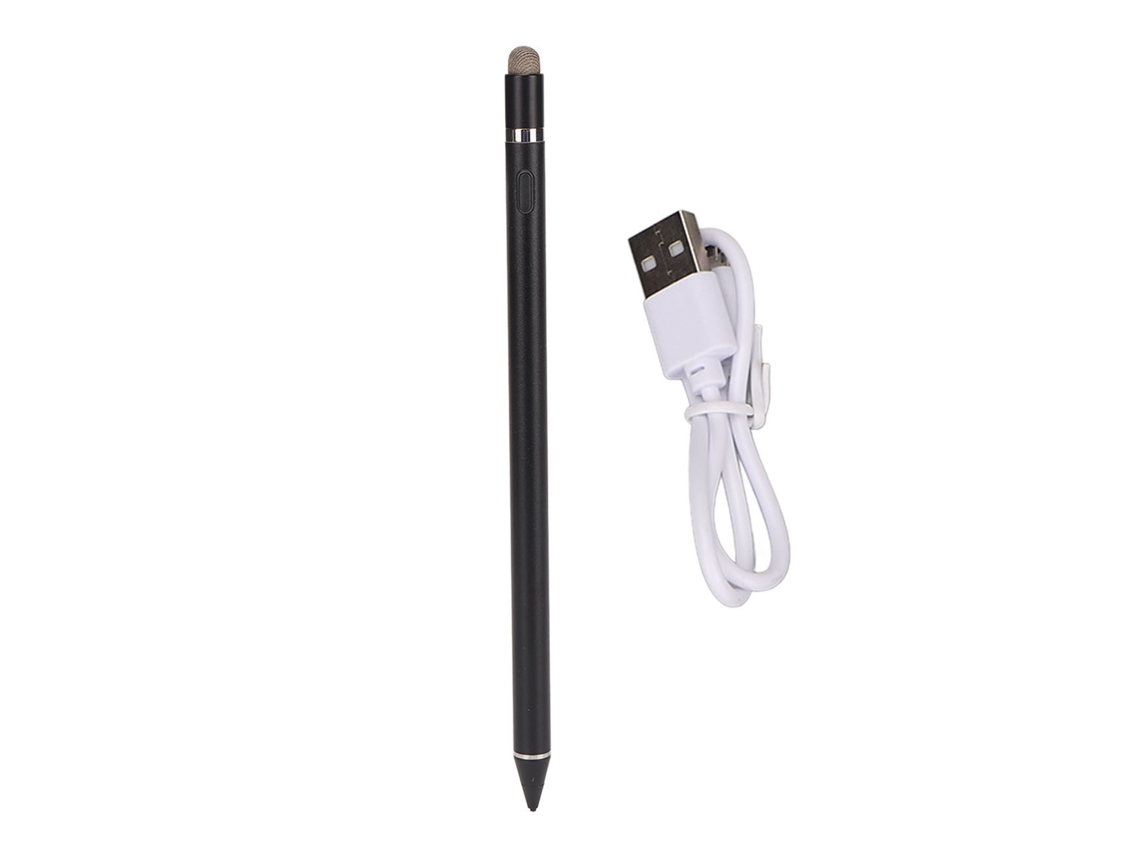 Caneta Estilo Capacitiva Com Ponta Fina Liga De Alumínio Para Tablet E Telefone Preta