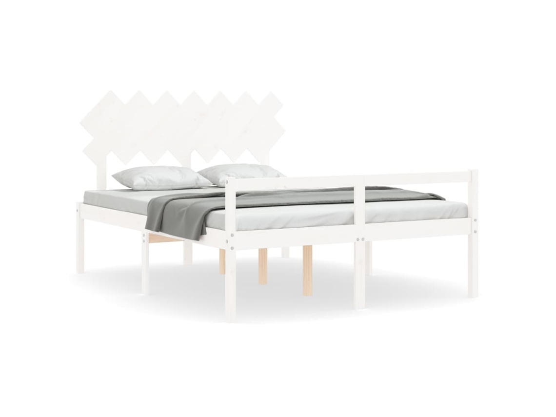 Maison Exclusive - Cama Para Personas Mayores Con Cabecero Madera Maciza 140x190cm