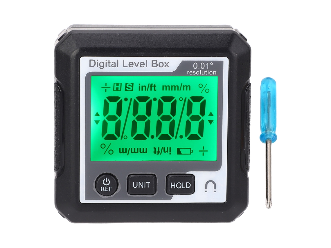 Nivel Magnético Digital Con Inclinómetro Electrónico Y Transportador Para Madera, Reparación De Automóviles, Blanco Y Negro.