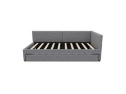Sofá cama Mobrio tapizado con cajón en terciopelo gris (90 x 200 cm)