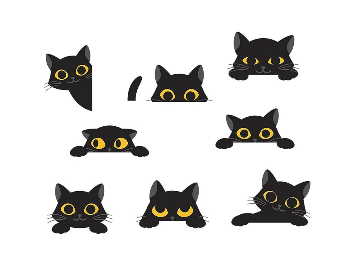 2026-adhesivo De Pared De Gatos Negros Linjou Para Halloween, Pegatina Removable Para Interruptores De Luz Dulce