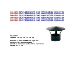 Estufa sombrerete chino vitrificado 850  de 110 sv110