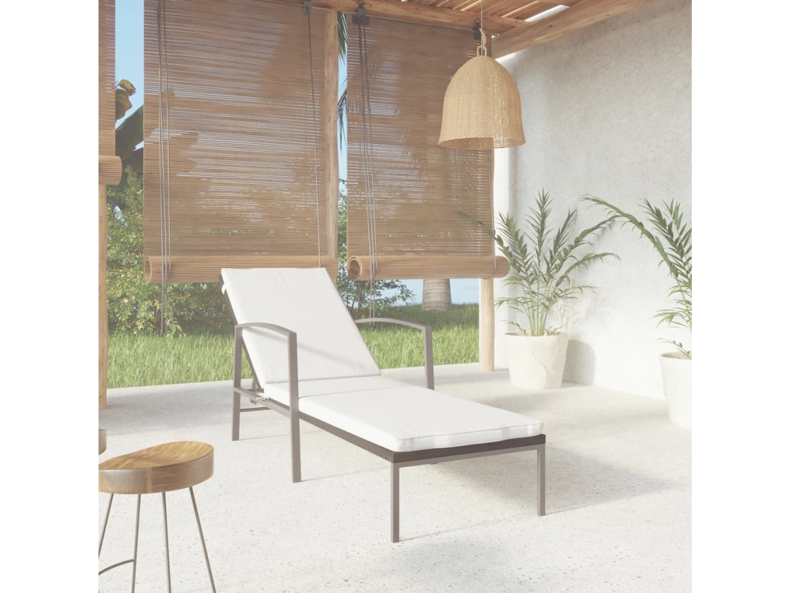 Tumbona de jardín con cojín de mimbre negro PE DKD HOME DECOR