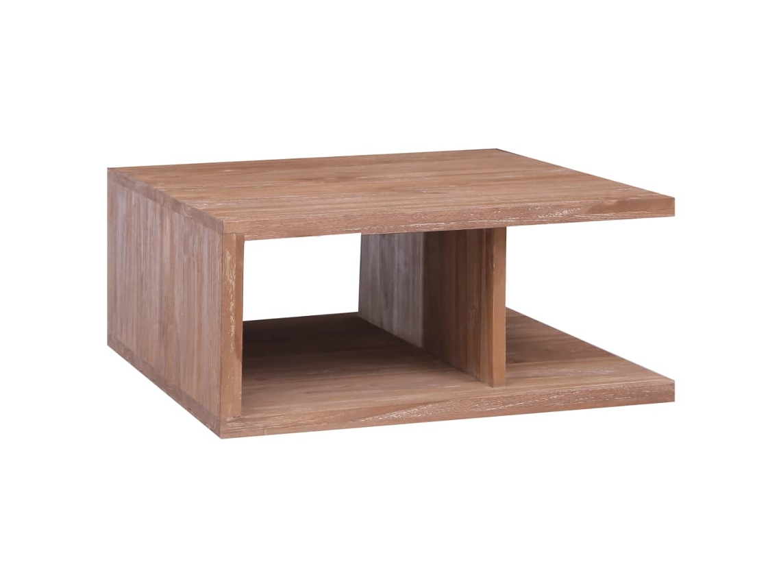 Mesa de Centro de Apoyo 70X70X30 Cm Madera de Teca Maciza