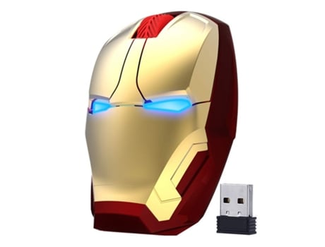 Ratón ENKERS Iron Man (Inalámbrico - 1600 dpi - Dorado)