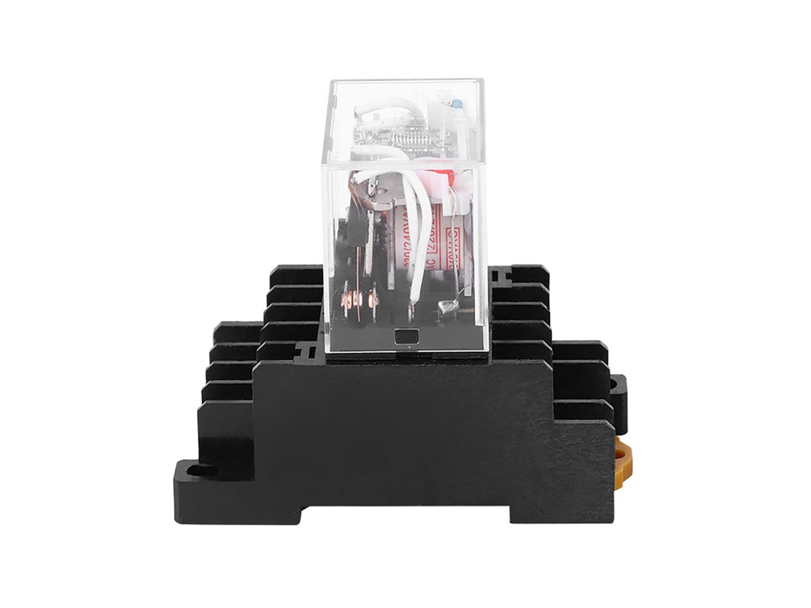 Relé Electromagnético Intermedio Hh64p De 14 Pines, 24 V Cc / 220 V Ca, Con Base De Zócalo.